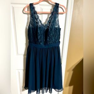 Azazie Bridesmaids Dress. Navy Blue size 14